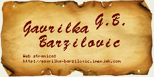 Gavrilka Barzilović vizit kartica